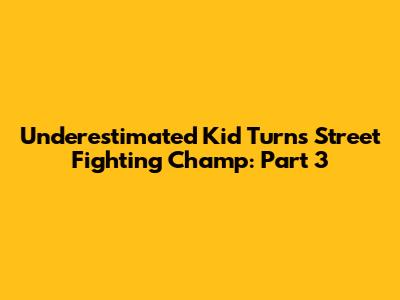**Underestimated Kid Turns Street Fighting Champ: Part 3**