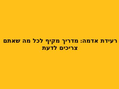 רעידת אדמה: מדריך מקיף לכל מה שאתם צריכים לדעת