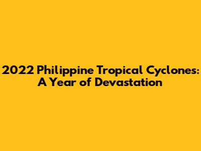 2022 Philippine Tropical Cyclones: A Year of Devastation