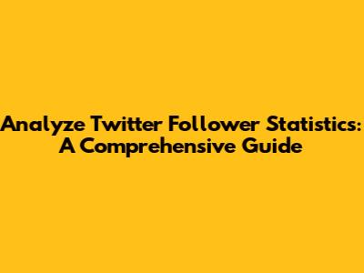 Analyze Twitter Follower Statistics: A Comprehensive Guide