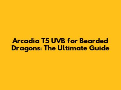 Arcadia T5 UVB for Bearded Dragons: The Ultimate Guide