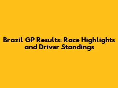 Brazil GP Results: Race Highlights and Driver Standings
