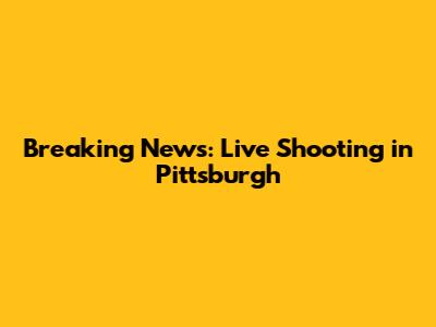 Breaking News: Live Shooting in Pittsburgh