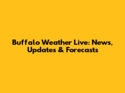 Buffalo Weather Live: News, Updates & Forecasts