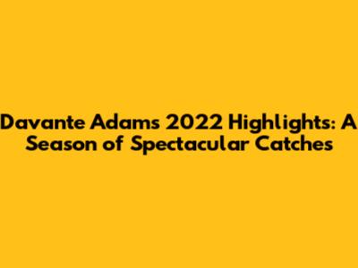 Davante Adams 2022 Highlights: A Season of Spectacular Catches