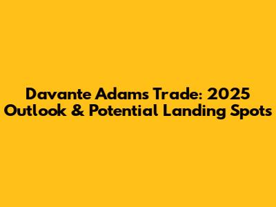 Davante Adams Trade: 2025 Outlook & Potential Landing Spots