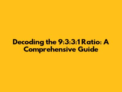 Decoding the 9:3:3:1 Ratio: A Comprehensive Guide
