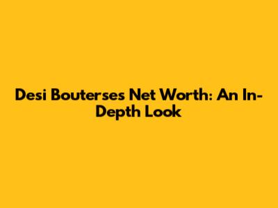 Desi Bouterse's Net Worth: An In-Depth Look