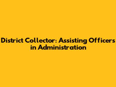 District Collector: Assisting Officers in Administration