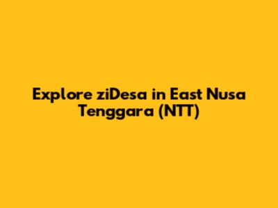 Explore ziDesa in East Nusa Tenggara (NTT)