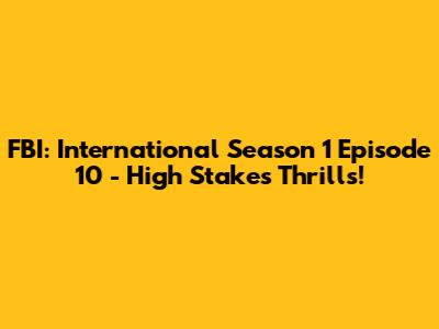 FBI: International Season 1 Episode 10 - High Stakes Thrills!