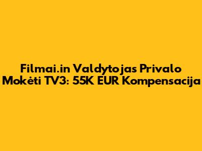 Filmai.in Valdytojas Privalo Mokėti TV3: 55K EUR Kompensacija