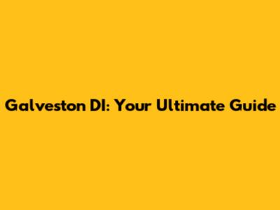 Galveston DI: Your Ultimate Guide