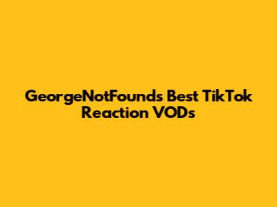 GeorgeNotFound's Best TikTok Reaction VODs