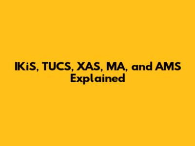 IKiS, TUCS, XAS, MA, and AMS Explained