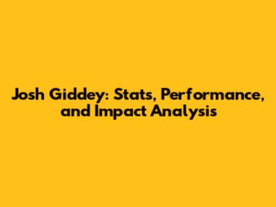 Josh Giddey: Stats, Performance, and Impact Analysis