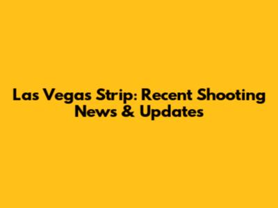 Las Vegas Strip: Recent Shooting News & Updates