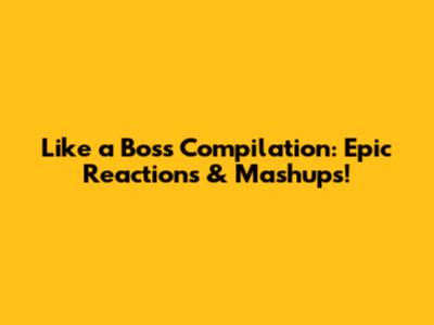 Like a Boss Compilation: Epic Reactions & Mashups!