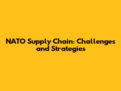 NATO Supply Chain: Challenges and Strategies