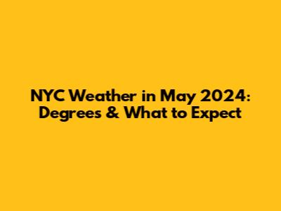 NYC Weather in May 2024: Degrees & What to Expect