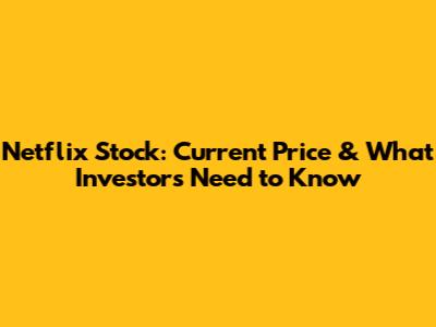 Netflix Stock: Current Price & What Investors Need to Know