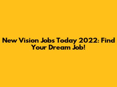 New Vision Jobs Today 2022: Find Your Dream Job!