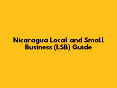Nicaragua Local and Small Business (LSB) Guide