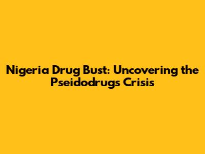 Nigeria Drug Bust: Uncovering the Pseidodrugs Crisis