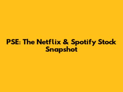 PSE: The Netflix & Spotify Stock Snapshot