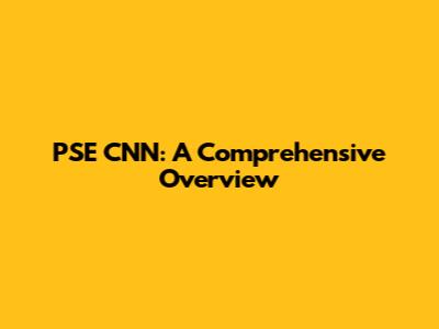 PSE CNN: A Comprehensive Overview