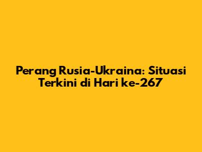 Perang Rusia-Ukraina: Situasi Terkini di Hari ke-267
