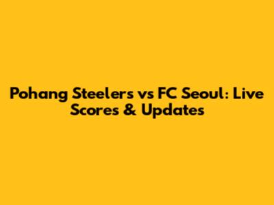 Pohang Steelers vs FC Seoul: Live Scores & Updates