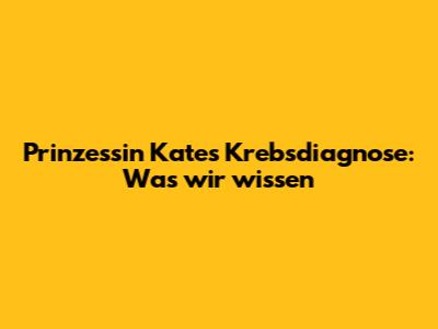 Prinzessin Kate's Krebsdiagnose: Was wir wissen