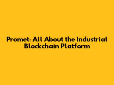 Promet: All About the Industrial Blockchain Platform