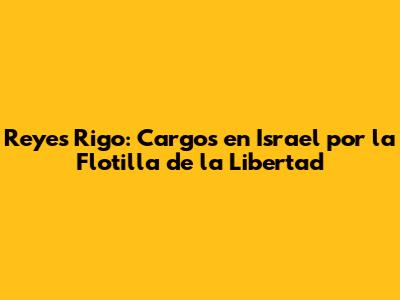 Reyes Rigo: Cargos en Israel por la Flotilla de la Libertad