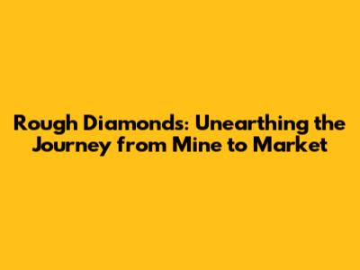 Rough Diamonds: Unearthing the Journey from Mine to Market