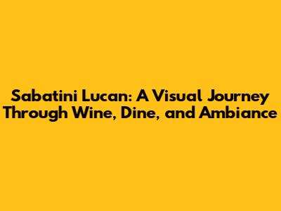 Sabatini Lucan: A Visual Journey Through Wine, Dine, and Ambiance