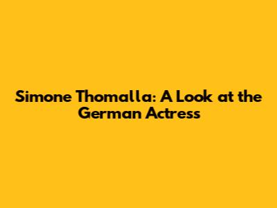 Simone Thomalla: A Look at the German Actress