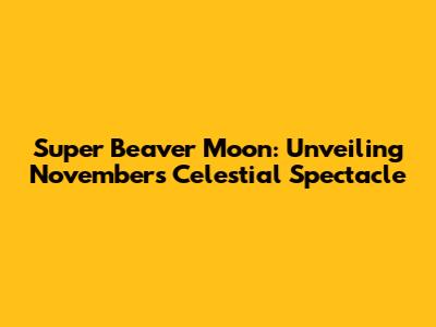Super Beaver Moon: Unveiling November's Celestial Spectacle