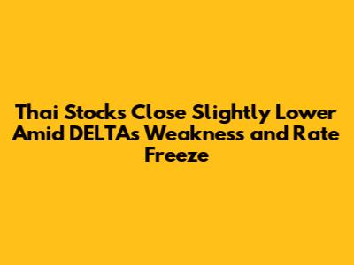 Thai Stocks Close Slightly Lower Amid DELTA's Weakness and Rate Freeze