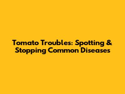 Tomato Troubles: Spotting & Stopping Common Diseases