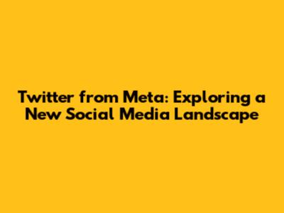 Twitter from Meta: Exploring a New Social Media Landscape