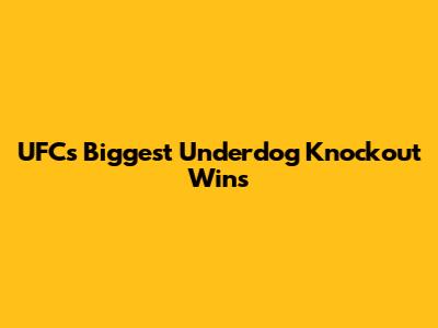 UFC's Biggest Underdog Knockout Wins