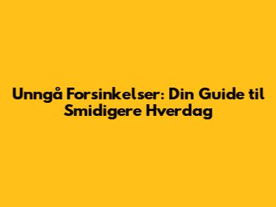Unngå Forsinkelser: Din Guide til Smidigere Hverdag