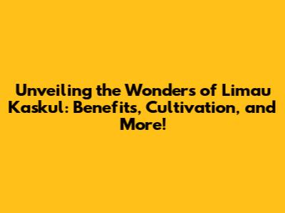 Unveiling the Wonders of Limau Kaskul: Benefits, Cultivation, and More!