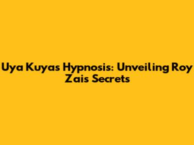 Uya Kuya's Hypnosis: Unveiling Roy Zai's Secrets