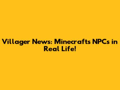 Villager News: Minecraft's NPCs in Real Life!