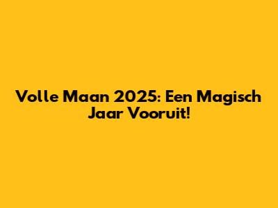 Volle Maan 2025: Een Magisch Jaar Vooruit!