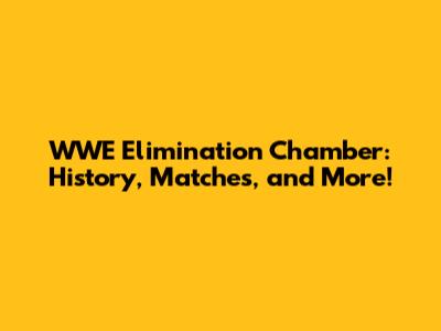 WWE Elimination Chamber: History, Matches, and More!