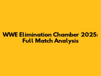 WWE Elimination Chamber 2025: Full Match Analysis